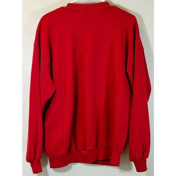 Vintage 90's JERZEES Lion Peace On Earth Christmas Sweatshirt Made in USA XL - Picture 3 of 9